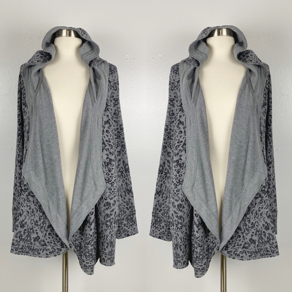 Cuddl Duds Leopard Open Waterfall Soft Cardigan